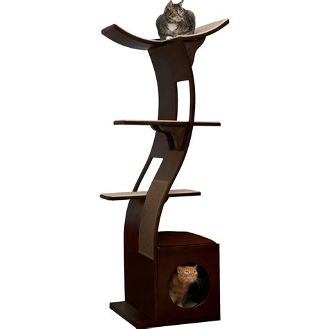 refined feline lotus cat tree.